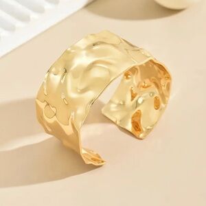 Hammered Golden Cuff Bracelet